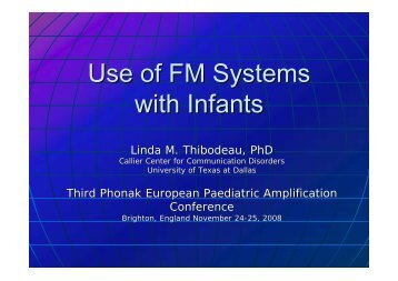 Use of FM Systems with Infants - Phonak