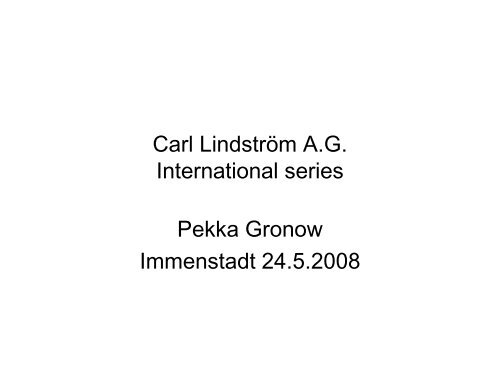 Carl LindstrÃ¶m A.G. International series