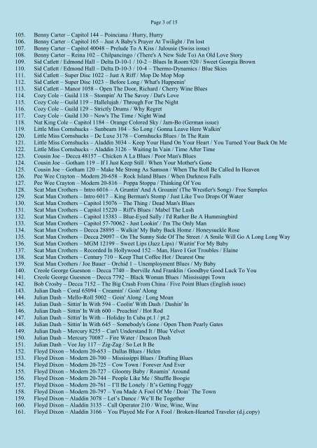 LIST of 812 x 78 rpm RECORDS - offered FOR SALE