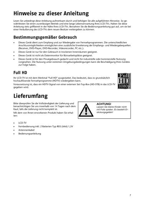 Receiver (SAT, DVB-T, Decoder etc.) anschließen - Medion