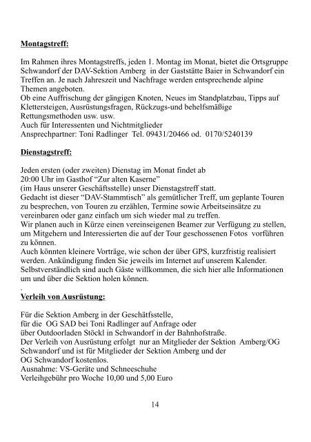 Mitteilungsblatt der Sektion Amberg - Dav-Sektion Amberg