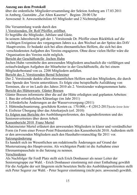 Mitteilungsblatt der Sektion Amberg - Dav-Sektion Amberg