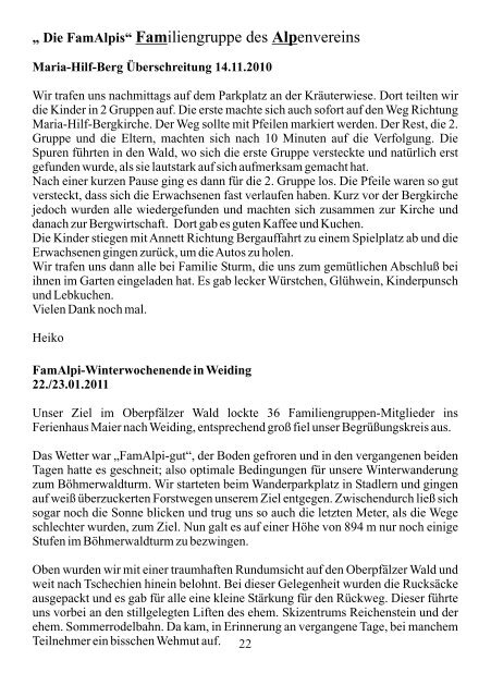 Mitteilungsblatt der Sektion Amberg - Dav-Sektion Amberg