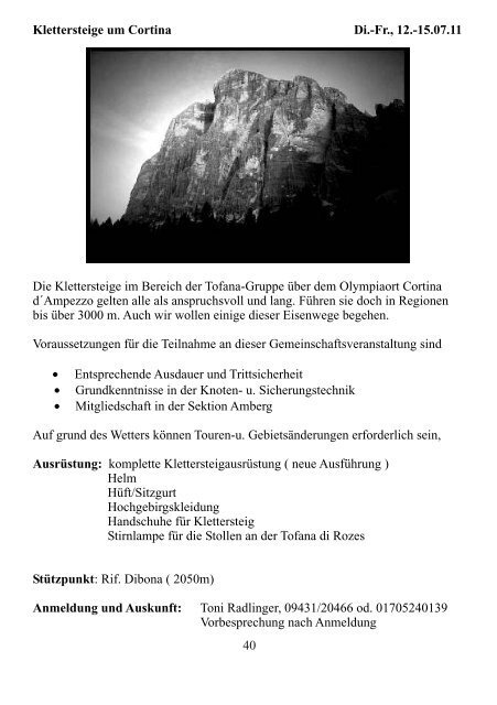 Mitteilungsblatt der Sektion Amberg - Dav-Sektion Amberg