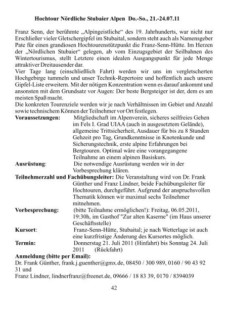 Mitteilungsblatt der Sektion Amberg - Dav-Sektion Amberg