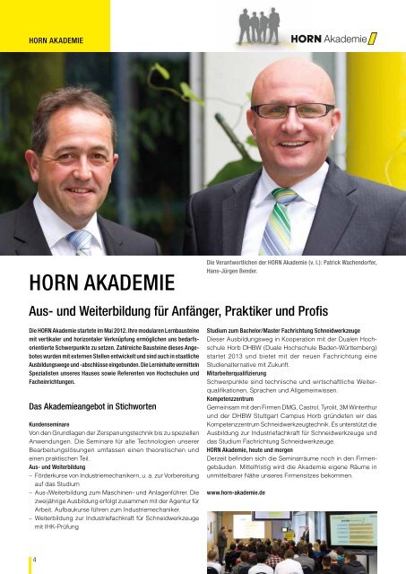 DAS KUNDENMAGAZIN VON HORN - Paul Horn GmbH