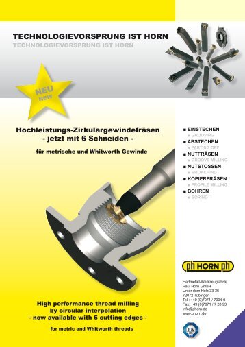 TECHNOLOGIEVORSPRUNG IST HORN - Horn Cutting Tools Ltd.