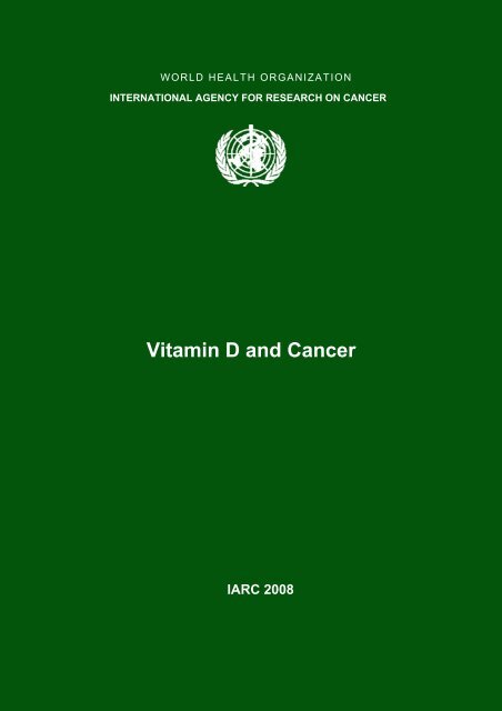 811 Iarc Vitamin D And Cancer Reportvitd1 Sunlight