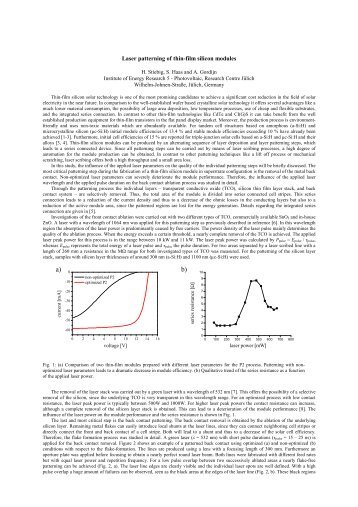 Laser patterning of thin-film silicon modules