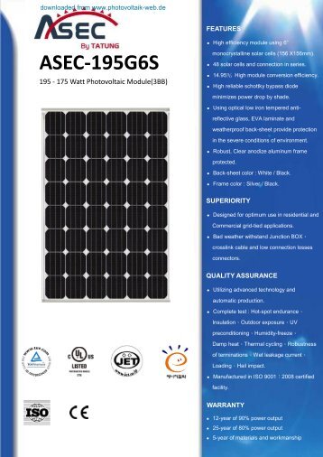 ASEC-195G6S - Photovoltaik