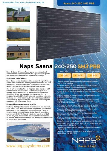 Naps Saana 240-250 SM3PBB - Energogen