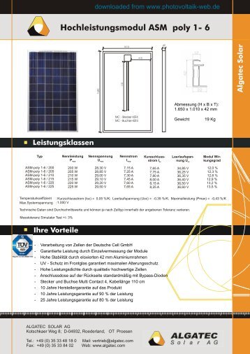 ASM poly 1 - 6 d - e - Photovoltaik