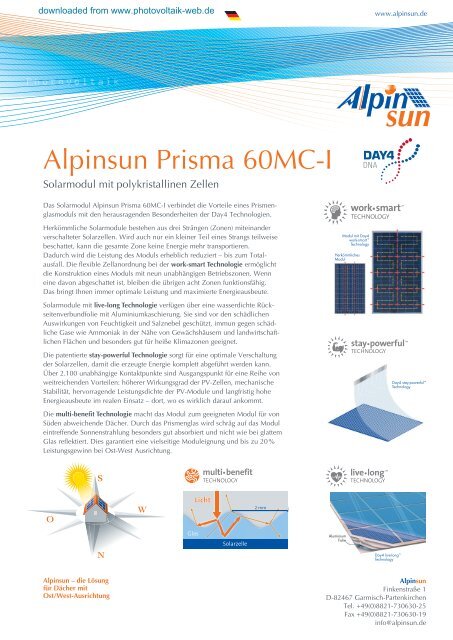 Alpinsun Prisma 60MC-I - Photovoltaik