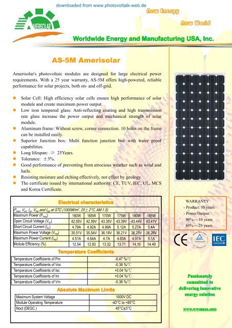AS-5M Amerisolar - Photovoltaik