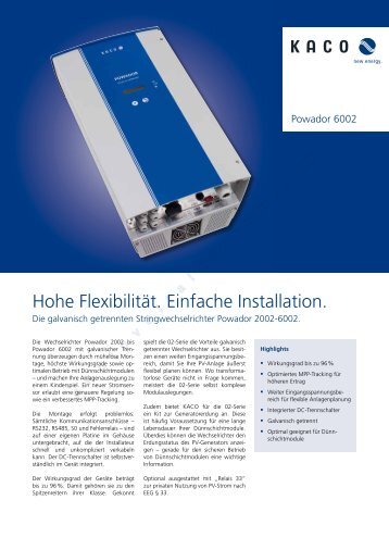 Hohe Flexibilität. Einfache Installation. - Photovoltaik Forum