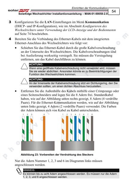 SolarEdge Wechselrichter Installantionsanleitung – MAN-01-00058-2 ...