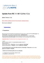 Update from RC 1.1 till 1.2.9 to 1.3.x - phpwcms-docu for phpwcms