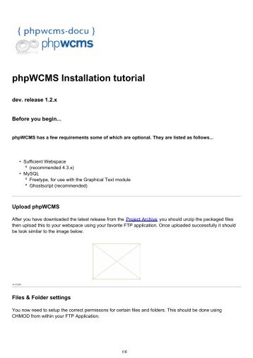 phpWCMS Installation tutorial - phpwcms-docu for phpwcms