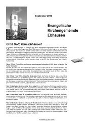 Unsere Konfirmanden - Ebhausen Kirchengemeinde