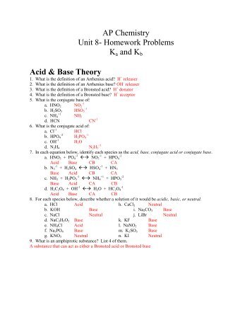Ap chemistry homework problems ka and kb