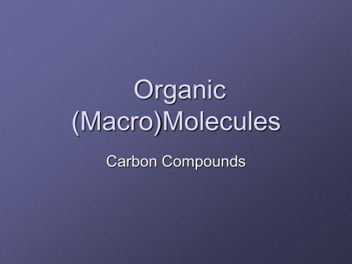 Organic Molecules