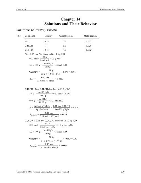 Chapter 14 Solutions And Their Behavior