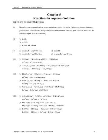 Printables Reactions In Aqueous Solutions Worksheet chapter 5 applications of acid base reactions answer key in aqueous solution