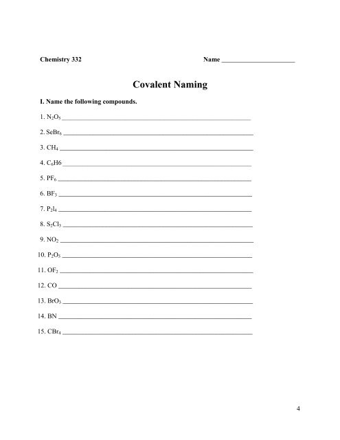 for covalent compounds or ions