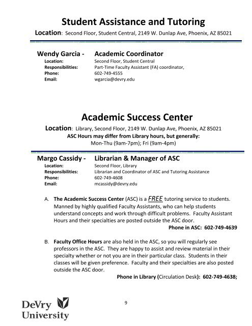 NEW STUDENT ORIENTATION INFORMATION - DeVry University