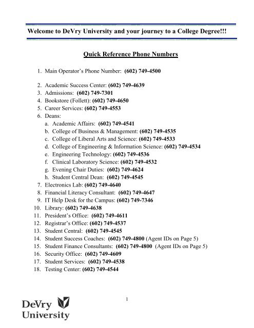 NEW STUDENT ORIENTATION INFORMATION - DeVry University