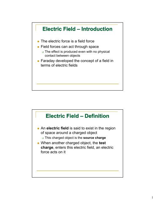 Electric Field Electric Field