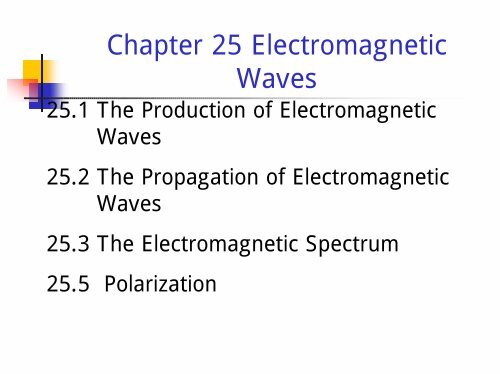 Chapter 25 Electromagnetic Waves