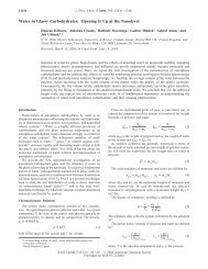 Water in Glassy Carbohydrates: Opening It Up at the ... - Physics