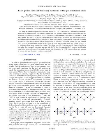 Exact ground state and elementary excitations of the spin ...