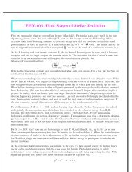 PHY-105: Final Stages of Stellar Evolution