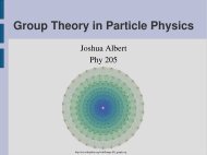 Group Theory in Particle Physics - Duke Physics