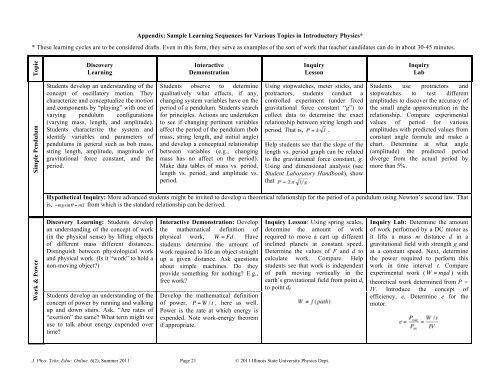 Physics Lab Appendix Section Example Appendix - Department of Physics - Illinois State University
