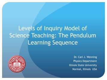 Levels of Inquiry Model of Science Teaching: The Pendulum ...