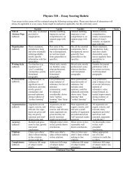 Physics 310 â Essay Scoring Rubric