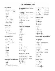 PH2200 Formula Sheet - Physics