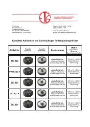 Komplette Aufnahmen und Gummiauflagen für Rangierwagenheber ...