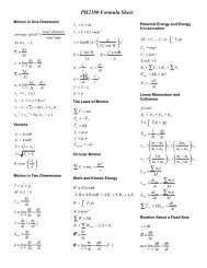 equation sheet - Physics