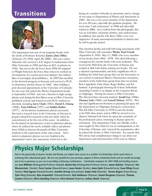 Physics & Astronomy Alumni Newsletter PDF - Department of ...