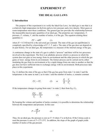 lab report on ideal gas law Free college essay lab report on ideal gas law ideal gas law lab 1 procedure: first, we used a balance to weigh the canister of gas, and recorded that. lab report on ideal gas law Free college essay lab report on ideal gas law ideal gas law lab 1 procedure: first, we used a balance to weigh the canister of gas, and recorded that.