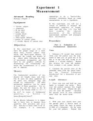 Experiment 1 Measurement