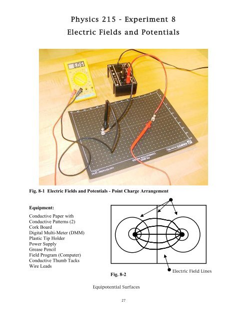 Physics 215 - Experiment 8 Electric Fields and Potentials