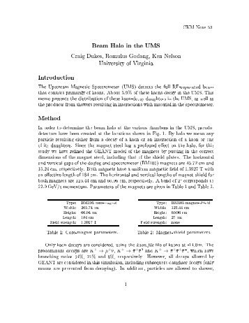 CKM Note 53 Beam Halo in the UMS Craig Dukes, Romulus ...