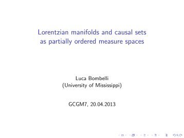 Lorentzian manifolds and causal sets as partially ordered measure ...