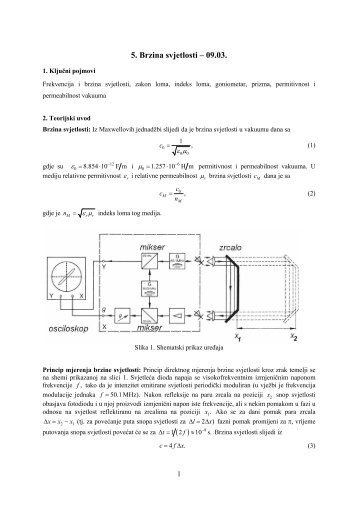 5. Brzina svjetlosti â 09.03. - phy