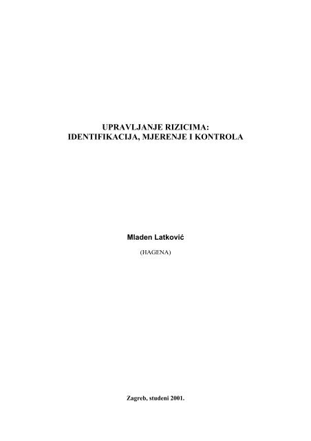 Upravljanje rizicima: identifikacija, mjerenje i kontrola - phy